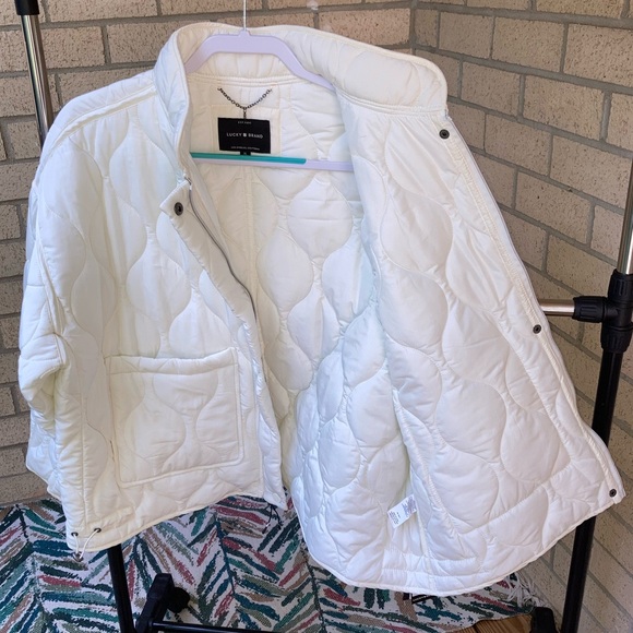 Lucky Brand White Quilted Puffer Jacket Water Resistant Jacket - Picture 7 of 17